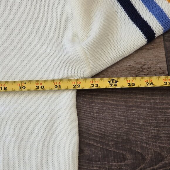 White Rainbow Stripe Cardigan, Size: M - Picture 4 of 7